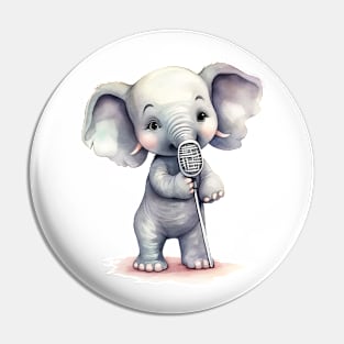 African Elephant Singing Pin