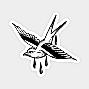 Old School Swallow Bird Tattoo Magnet