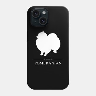 Pomeranian Dog White Silhouette Phone Case