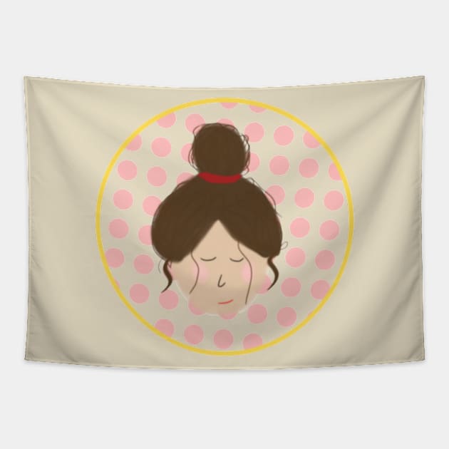 Girl Illustration Tapestry by KalipsoArt