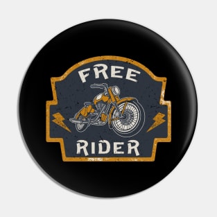 Free Rider Motorcycle Biker Vintage Pin