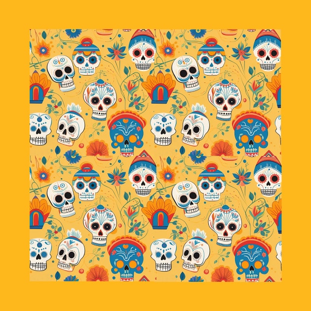 Dia de los muertos pattern by 3ric-