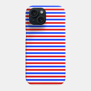 Horizontal Stripes Pattern - Blue, Red & White Phone Case