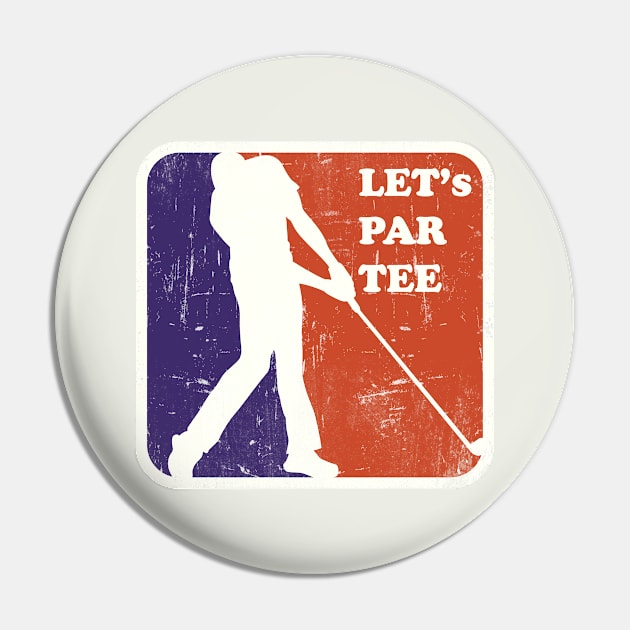 Let's Par Tee -Vintage Retro Golfing Gift Pin by meowstudio