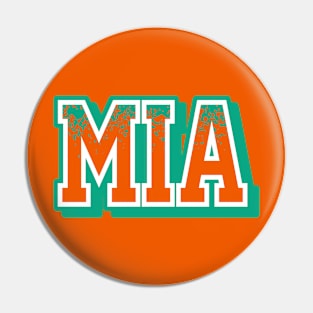 Miami Football Retro Sports Letters Pin