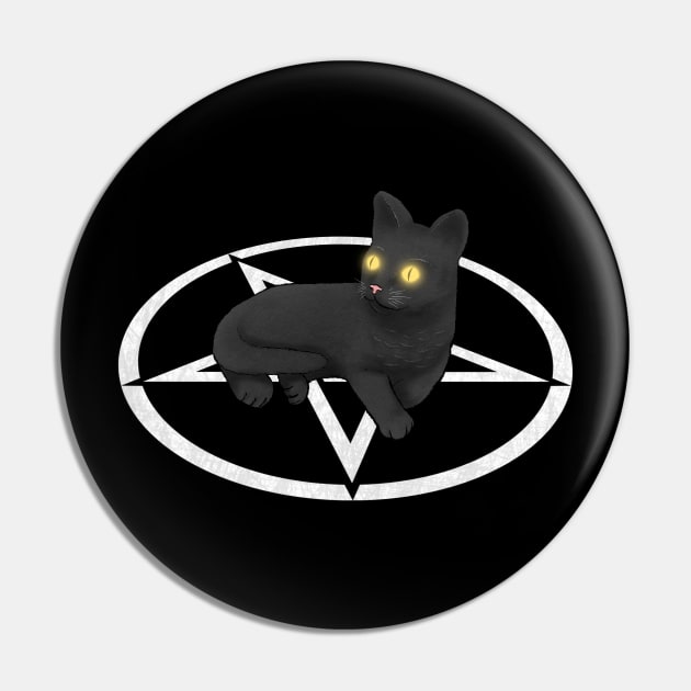 Black Metal Cat Pin by Justanos