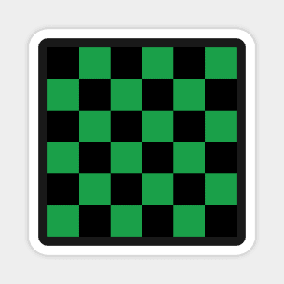 Black and green checkerboard print Magnet