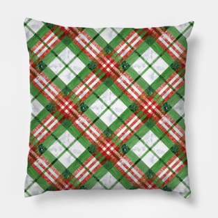 BG - Traditional green tartan Pillow