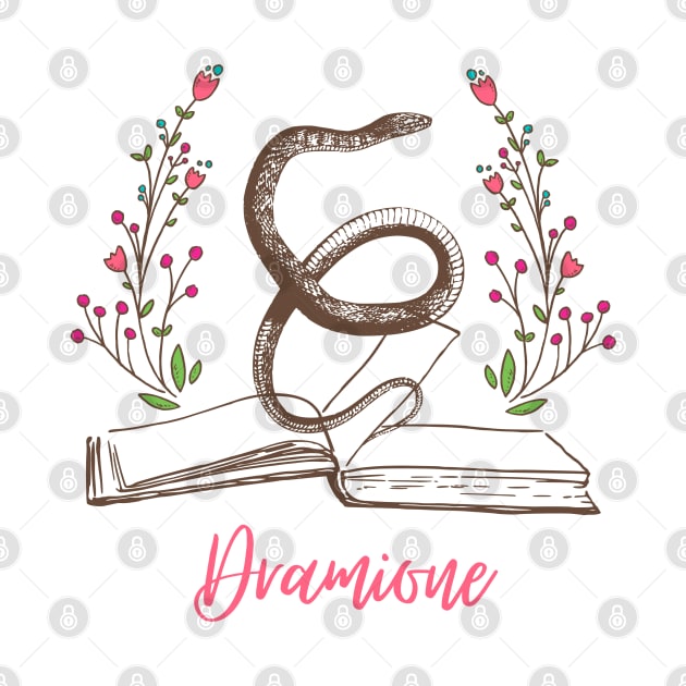 Dramione, snake, flowers and books by fangirl-moment