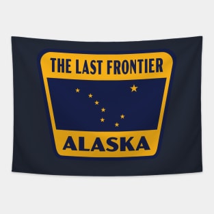 The Last Frontier Alaska Retro Star Badge (Yellow) Tapestry