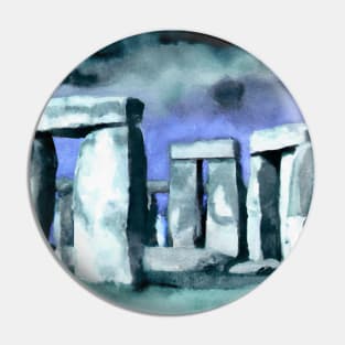 Watercolor Painting of Stonehenge Pin