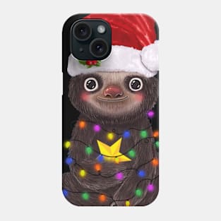 Sloth Christmas Lights And Star Awesome Phone Case