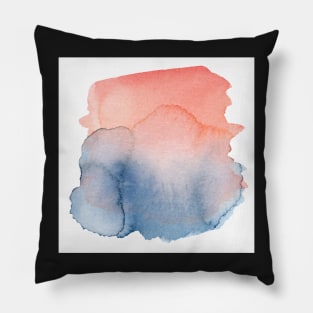 Rose Quart and Ocean Blue Watercolor Splotch Pillow