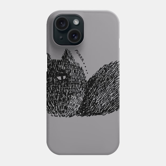 cute black sad cat Phone Case by asiancoffeegirl