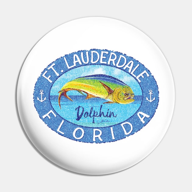 Ft. Lauderdale, Florida, Leaping Dolphin Pin by jcombs