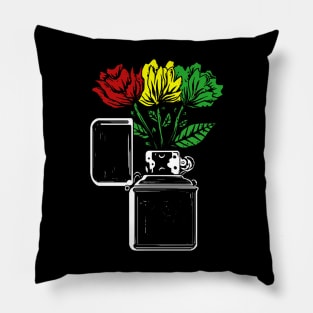 red yellow green rose lighter Pillow