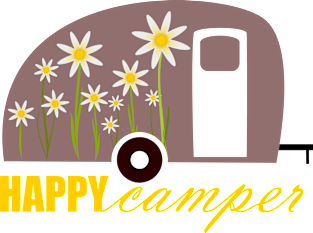 Happy Camper Retro Van Magnet