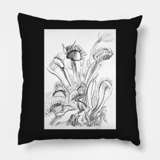 Venus flytrap sketch Pillow