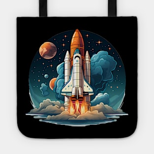 AI Generated Rocketship Tote