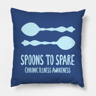 Spoons To Spare - Chronic Illness Awareness (Light Blue) Pillow