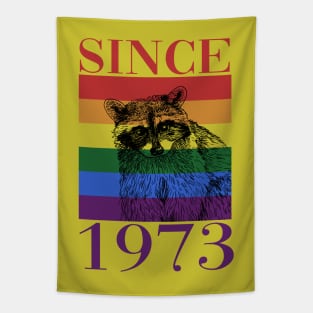 Retro LGBT Raccoon Since 1973 Tapestry