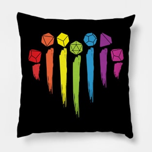 D&D Rainbow Pride Dice Heart Pillow