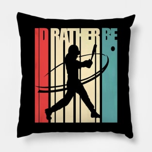 Vintage Baseball Love Softball Player Pillow