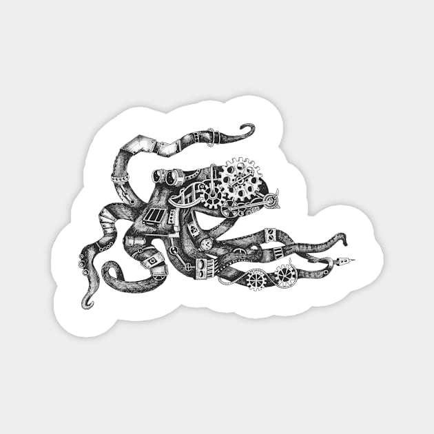 Fletcher the Steampunk Octopus Magnet by Squidoodle