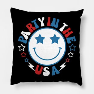 Party In The Usa 4Th Of July Preppy Smile Shirts Men Women Pillow