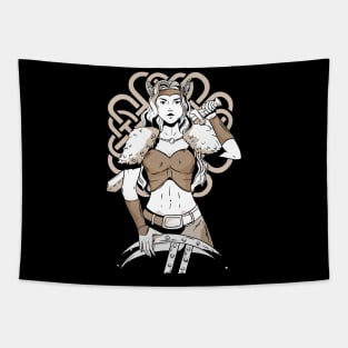 Female Viking Warrior Tapestry