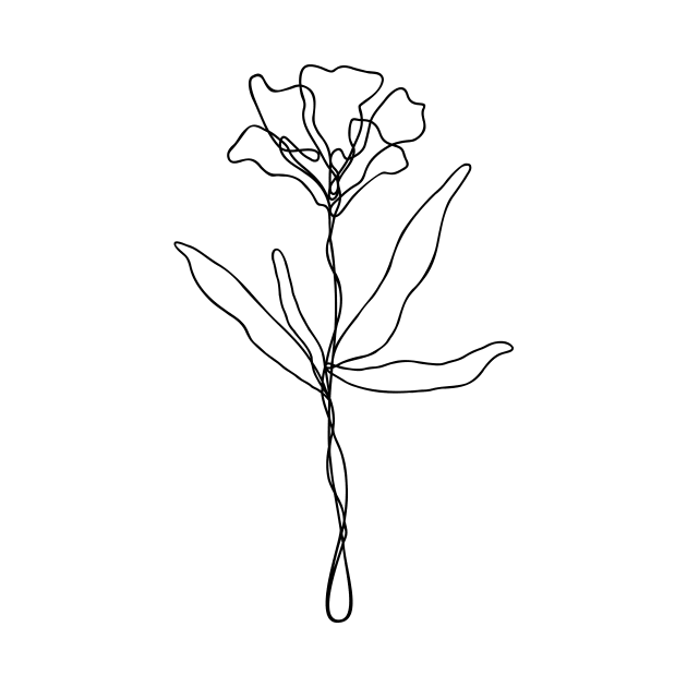 Wildflower Line Art | Floral Botanical Minimalist Lineart by RachelFCreative