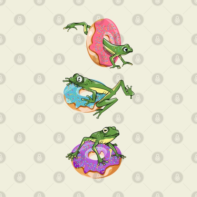 Funny frogs and doughnuts by mailboxdisco