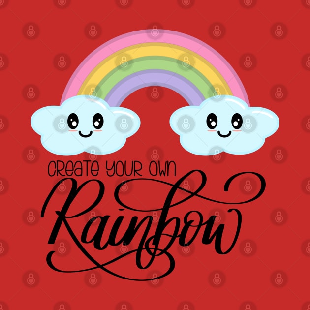 Create Your Own Rainbow with Kawaii Cute Clouds in Pink by Kelly Gigi