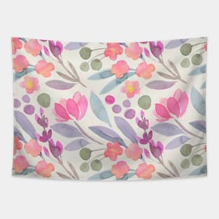 Bohemian Chic Wildflowers Watercolor Pattern Tapestry