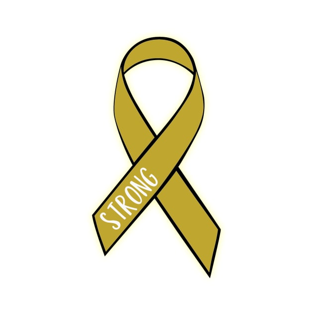 Childhood Cancer Strong Gold Ribbon Tee by charlescheshire