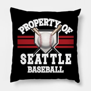 Proud Name Seattle Graphic Property Vintage Baseball Pillow