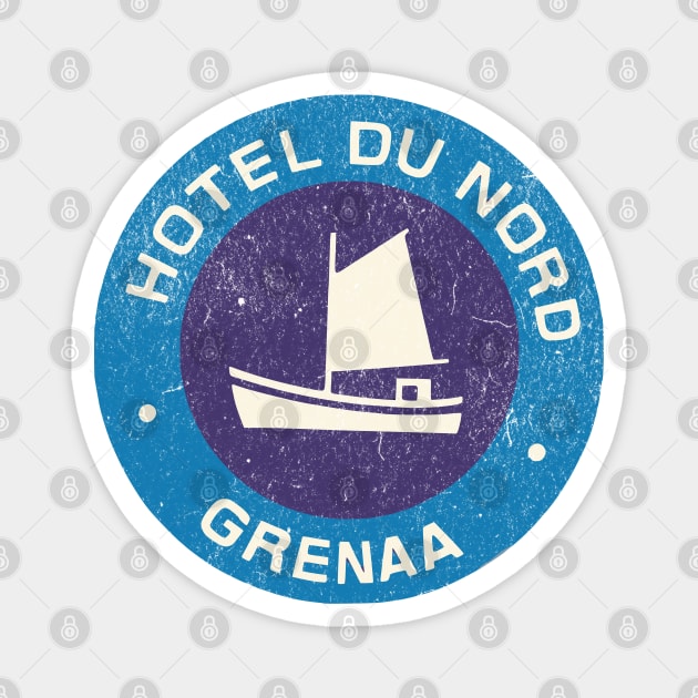 Vintage Hotel Luggage Label Denmark Hotel du Nord Grenaa Magnet by Yesteeyear