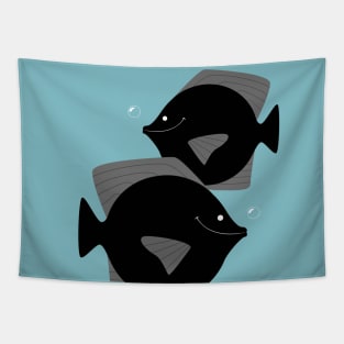 Happy Black Fish Tapestry