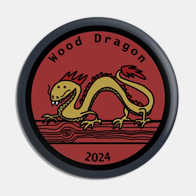 Wood Dragon Year of the Dragon 2024 Pin by ellenhenryart