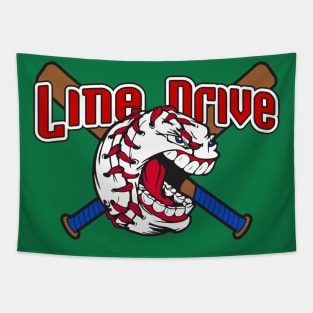 Line Drive Baseball Logo Tapestry