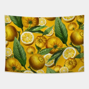 Lemon and Leaf Pattern Tapestry