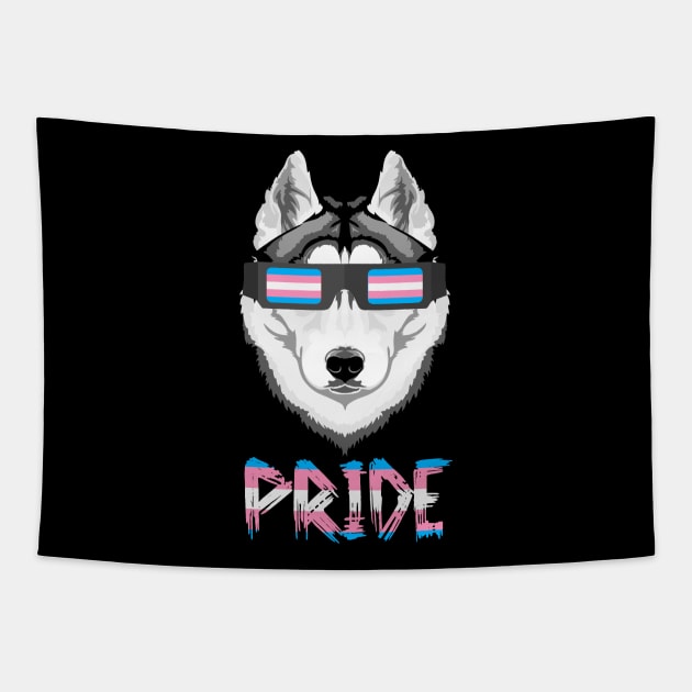 Siberian Husky Transgender Flag Lgbt Tapestry by MarrinerAlex