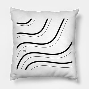 Black and White Waves #minimal #art #design #kirovair #buyart #decor #home Pillow