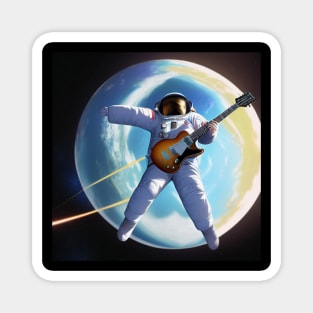 Astronaut Interstellar Rockstar in Space Magnet