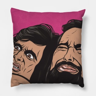 Samurai Cop Fight Scene Pillow