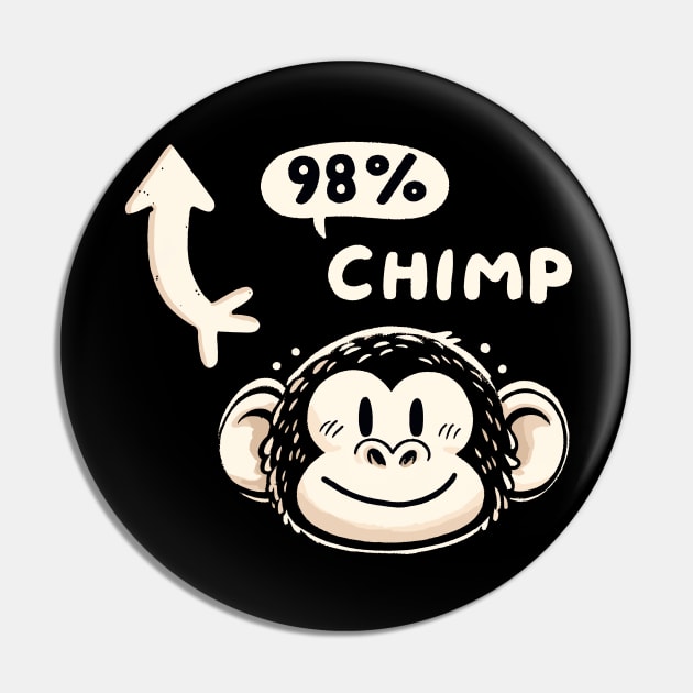 98 Percent Chimp Monkey Pin by DoodleDashDesigns