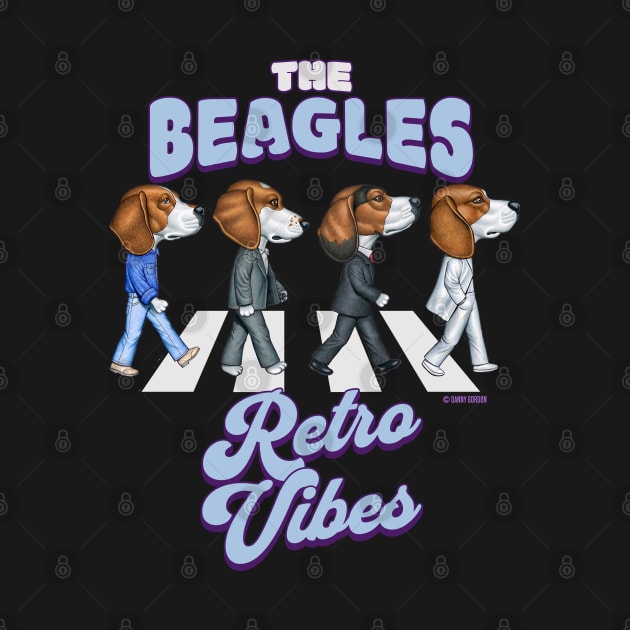 Classic street by the beagle dogs on The Beagles Retro Vibes by Danny Gordon Art