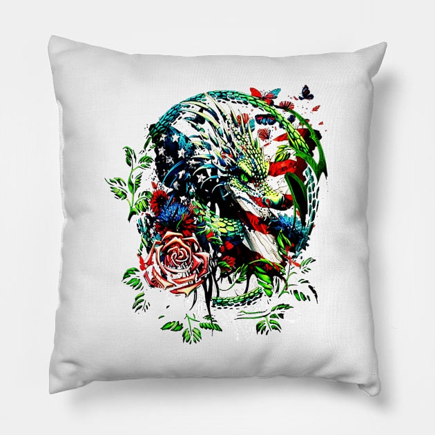 American Dragon Pillow by TriForceDesign