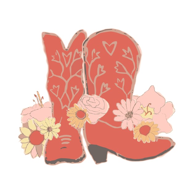 Red Boots and Flowers by A2Gretchen