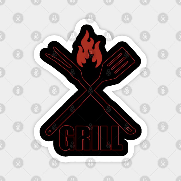 grill Magnet by Ntdesignart